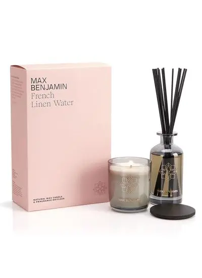 French Linen Water Candle & Diffuser Set 